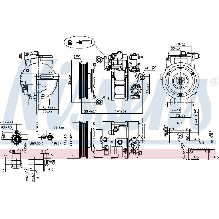 Nissens Klimakompressor PKW 890764 Nissens Klimakompressor PKW 890764