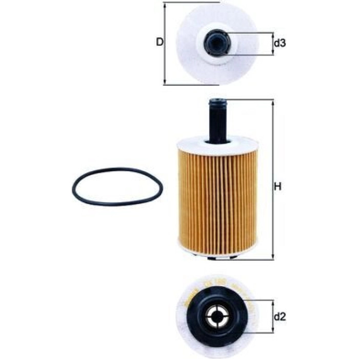 OX 188D MAHLE Ölfilter OX 188D, Filtereinsatz, Höhe 140,7 mm – u. a. für VW Passat B6 (3C2), VW B6 Variant (3C5), VW Golf V (1K1) – OE Nummer 045115389 - l OX 188D MAHLE Ölfilter OX 188D, Filtereinsatz, Höhe 140,7 mm – u. a. für VW Passat B6 (3C2), VW B6 Variant (3C5), VW Golf V (1K1) – OE Nummer 045115389 - l