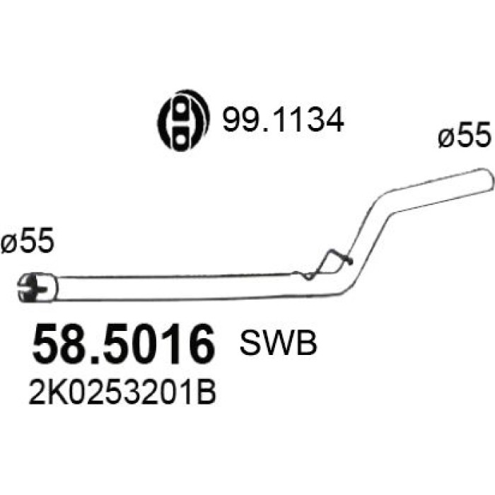 ASSO Abgasrohr 58.5016