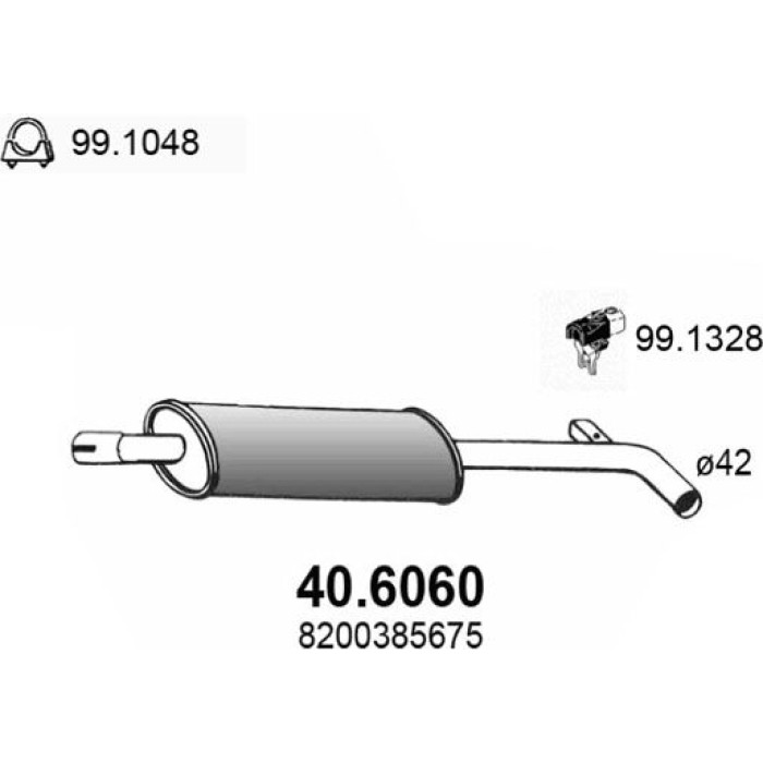 ASSO Mittelschalldämpfer 40.6060 ASSO Mittelschalldämpfer 40.6060