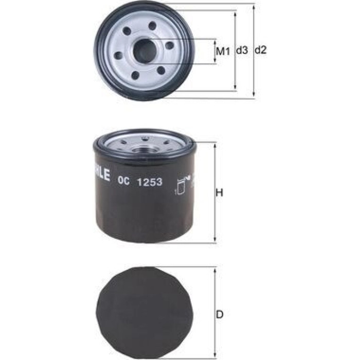 OC 1253 MAHLE Ölfilter OC 1253, Anschraubfilter, Höhe 66,4 mm – u. a. für Opel Agila B (H08), Chevrolet Matiz (M200, M250), Suzuki S-Cross – OE Nummer 4708878 - l OC 1253 MAHLE Ölfilter OC 1253, Anschraubfilter, Höhe 66,4 mm – u. a. für Opel Agila B (H08), Chevrolet Matiz (M200, M250), Suzuki S-Cross – OE Nummer 4708878 - l