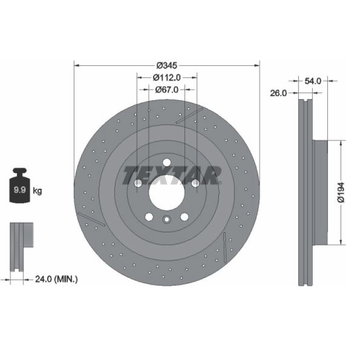 Textar Bremsscheibe 92307905 Textar Bremsscheibe 92307905