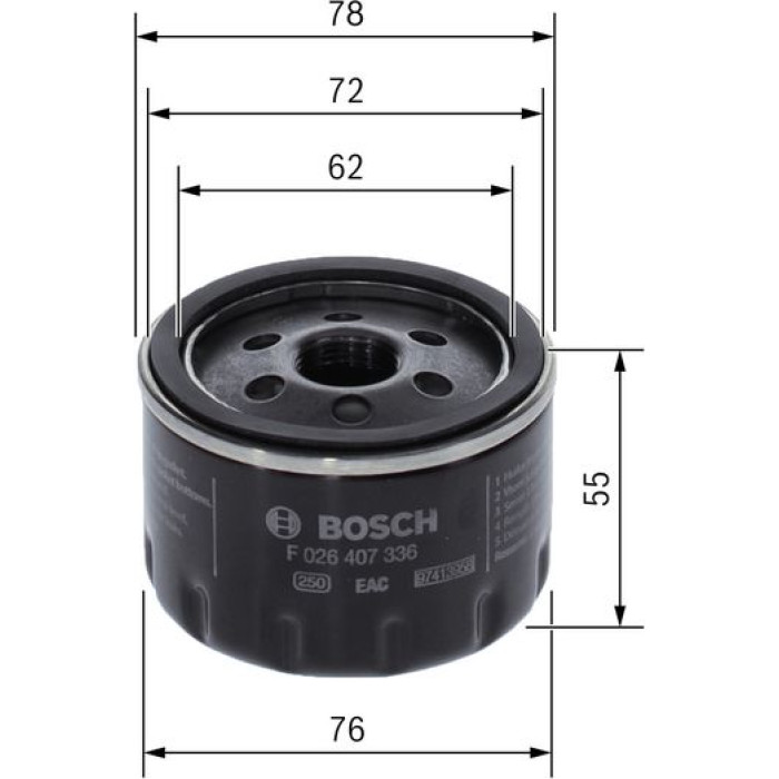 Bosch Ölfilter F 026 407 336 Bosch Ölfilter F 026 407 336