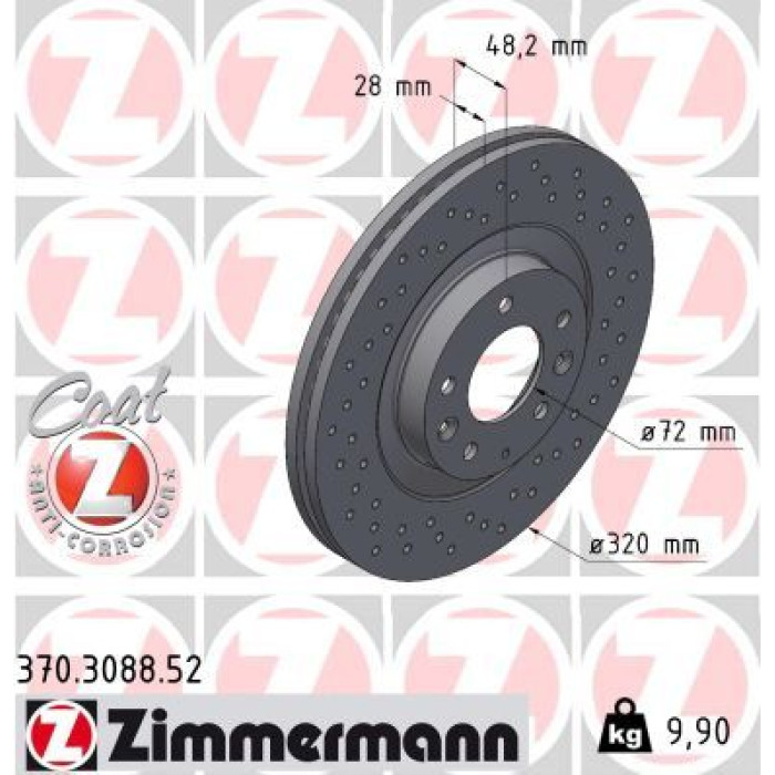 Zimmermann Bremsscheibe Vorderachse Sport 370.3088.52