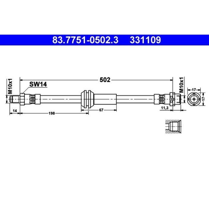 ATE Bremsschlauch 83.7751-0502.3 ATE Bremsschlauch 83.7751-0502.3