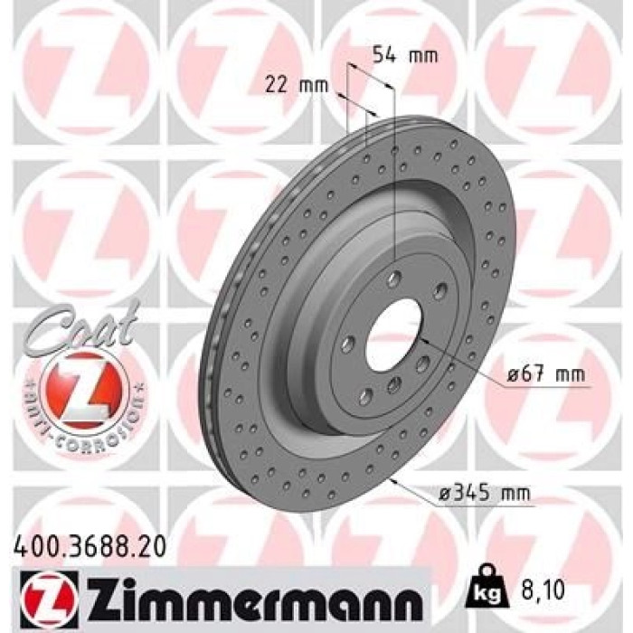 Zimmermann Bremsscheibe 400.3688.20 Zimmermann Bremsscheibe 400.3688.20