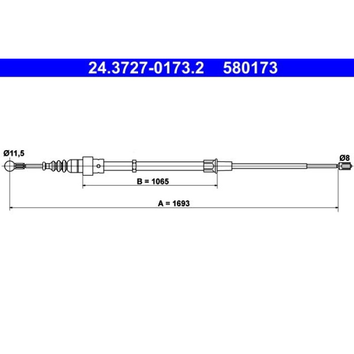 ATE Handbremsseil 24.3727-0173.2 ATE Handbremsseil 24.3727-0173.2