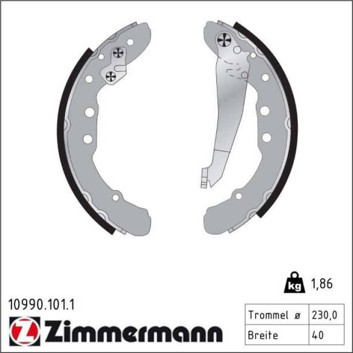 ZIMMERMANN Bremsbacken 10990.101.1 ZIMMERMANN Bremsbacken 10990.101.1