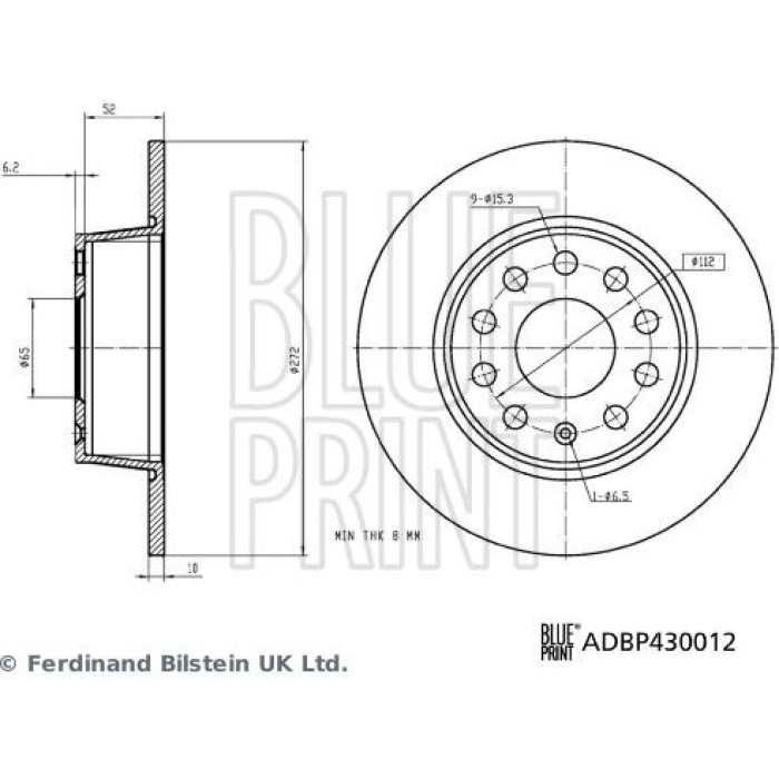 BluePrint BLUE PRINT Bremsscheibe ADBP430012 BluePrint BLUE PRINT Bremsscheibe ADBP430012