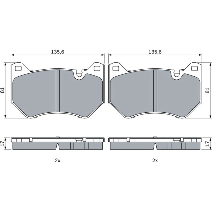 Bosch Bremsbelagsatz Vorderachse 0 986 424 966 Bosch Bremsbelagsatz Vorderachse 0 986 424 966