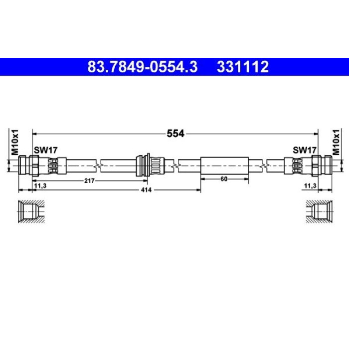 ATE Bremsschlauch 83.7849-0554.3 ATE Bremsschlauch 83.7849-0554.3