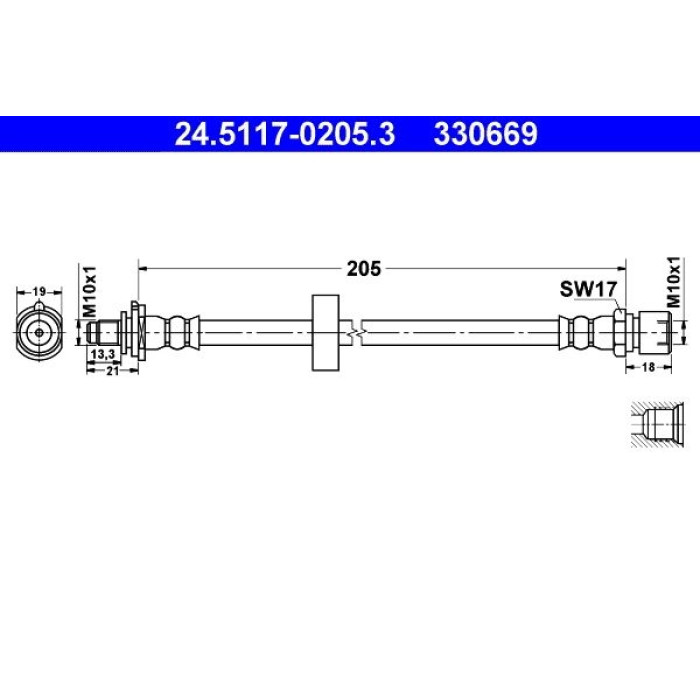 ATE Bremsschlauch 24.5117-0205.3 ATE Bremsschlauch 24.5117-0205.3