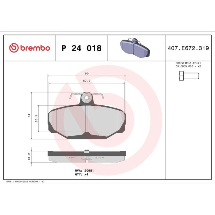 BREMBO Bremsklötze HA P 24 018 BREMBO Bremsklötze HA P 24 018