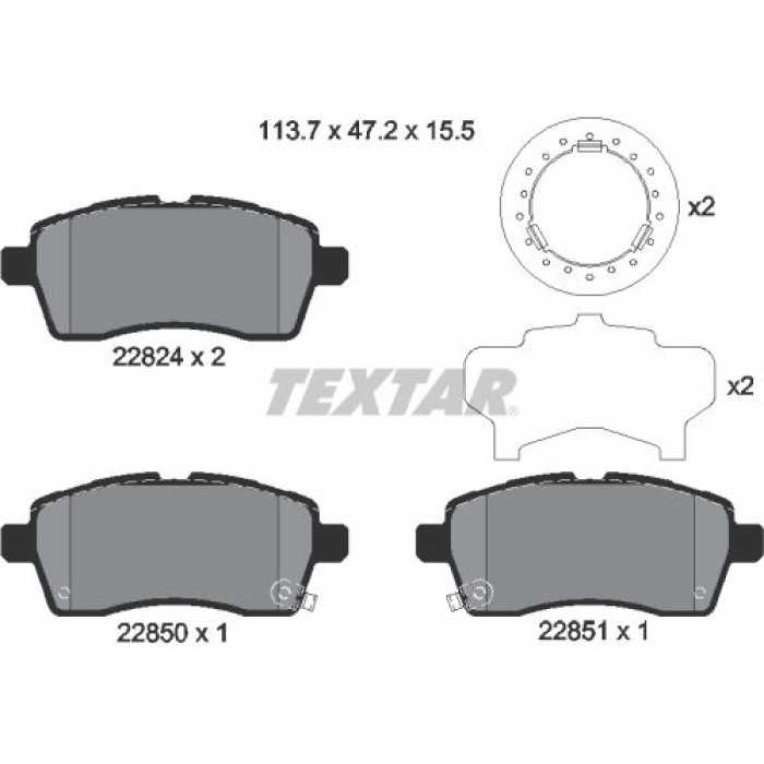 Textar Bremsbelagsatz 2282401 Textar Bremsbelagsatz 2282401