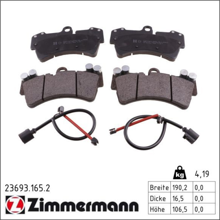 23693.165.2 ZIMMERMANN Bremsbeläge 23693.165.2 23693.165.2 ZIMMERMANN Bremsbeläge 23693.165.2