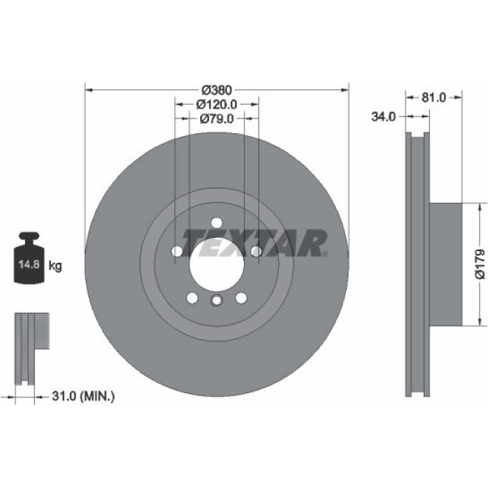 Textar Bremsscheibe 92233905 Textar Bremsscheibe 92233905
