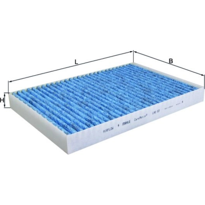 MAHLE Innenraumfilter LAO 93, Aktivkohlefilter, antiallergisch, antibakteriell – u. a. für Audi A6 C5 (4B2, 4B4), Audi A6 C5 Avant (4B5, 4B6), Audi A4 B7 Avant (8ED) – OE Nummer 4B0819439B - l