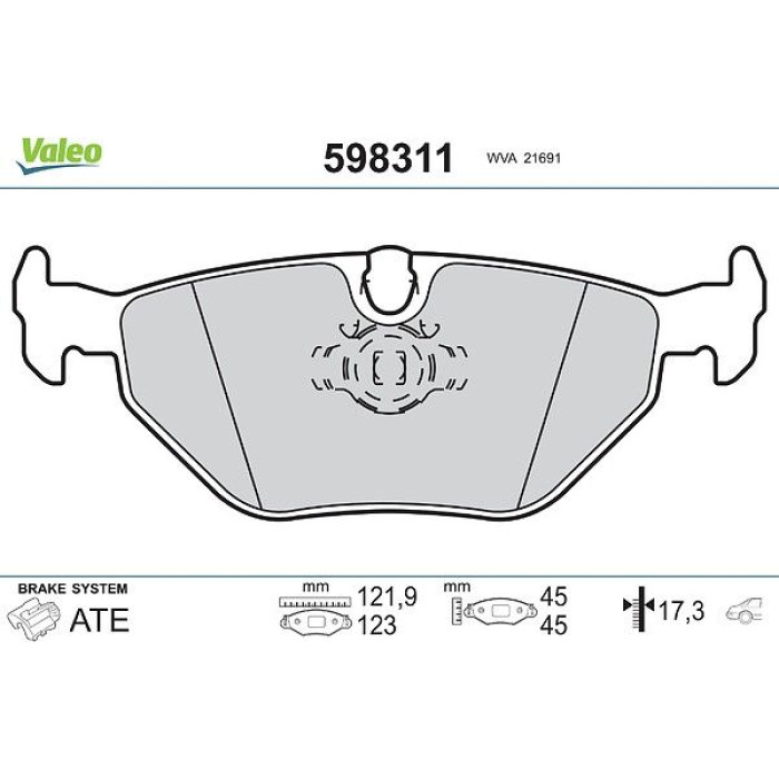Valeo Bremsbelagsatz 598311 Valeo Bremsbelagsatz 598311