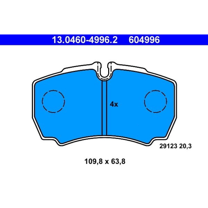 ATE Bremsbelagsatz Iveco Hinterachse Daily Iii-V 99-14 13.0460-4996.2 ATE Bremsbelagsatz Iveco Hinterachse Daily Iii-V 99-14 13.0460-4996.2