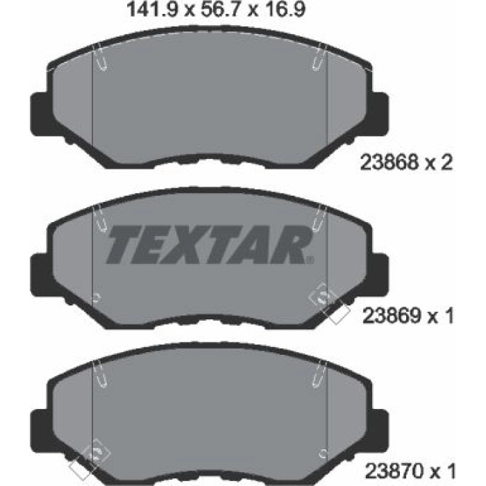 2386801 Textar Bremsbelagsatz 2386801 2386801 Textar Bremsbelagsatz 2386801