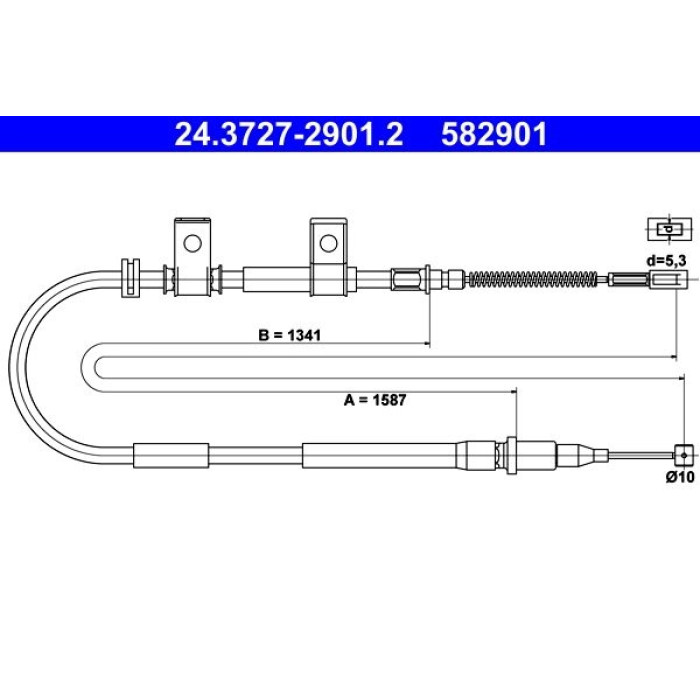 ATE Handbremsseil 24.3727-2901.2 ATE Handbremsseil 24.3727-2901.2