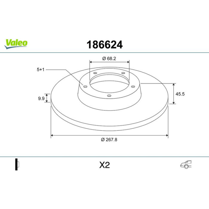 Valeo Bremsscheibe 186624 Valeo Bremsscheibe 186624