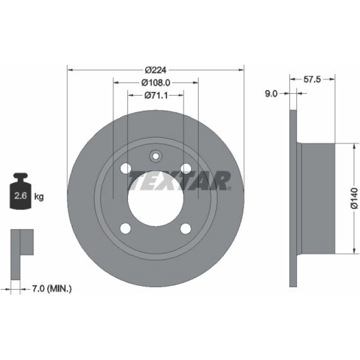 Textar Bremsscheibe 92059700 Textar Bremsscheibe 92059700