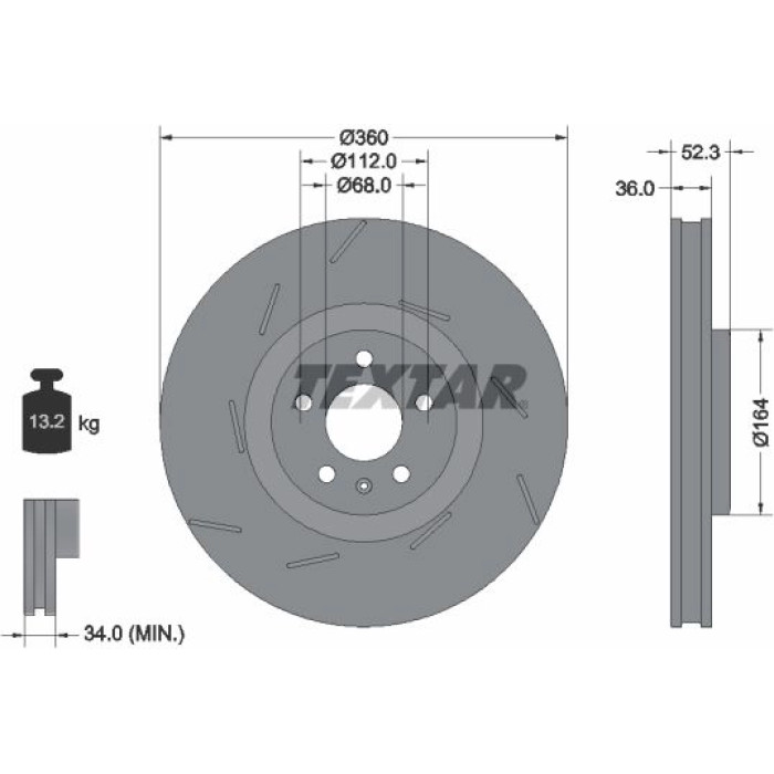 Textar Bremsscheibe 92334205 Textar Bremsscheibe 92334205
