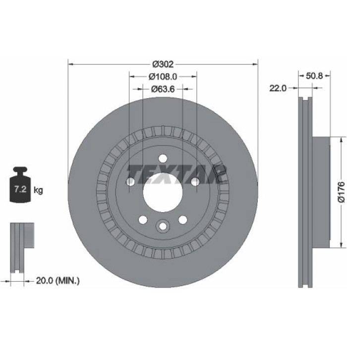 Textar Bremsscheibe 92196403 Textar Bremsscheibe 92196403