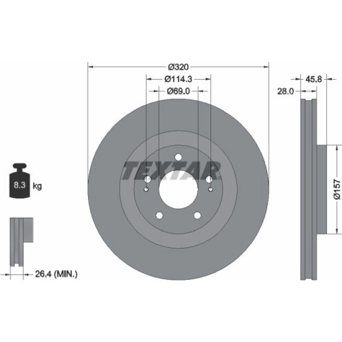Textar Bremsscheibe 92306503 Textar Bremsscheibe 92306503