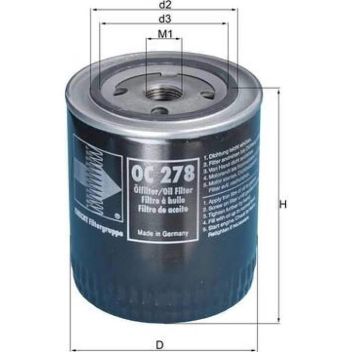 Mahle Original Ölfilter OC 278