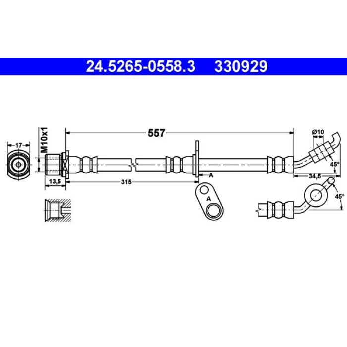 ATE Bremsschlauch 24.5265-0558.3 ATE Bremsschlauch 24.5265-0558.3
