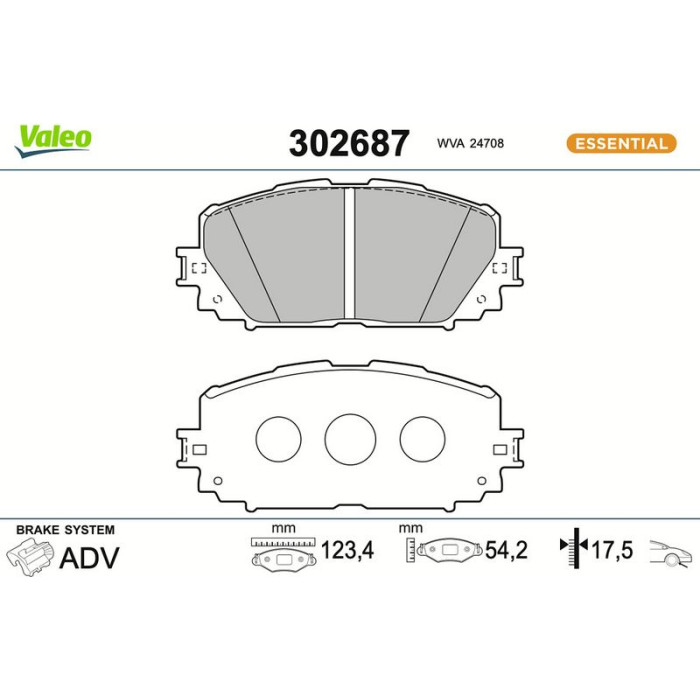 Valeo Bremsbelagsatz 302687 Valeo Bremsbelagsatz 302687