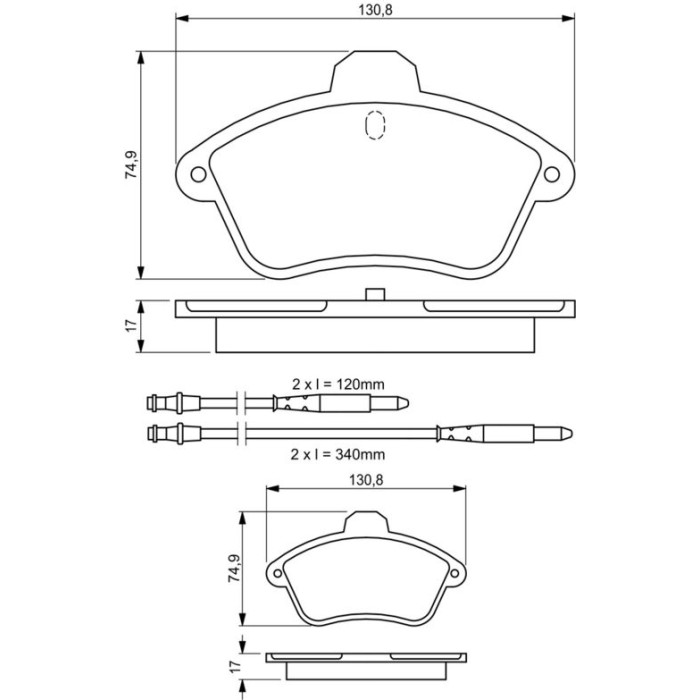 Bosch Bremsbelagsatz 0 986 460 957 Bosch Bremsbelagsatz 0 986 460 957