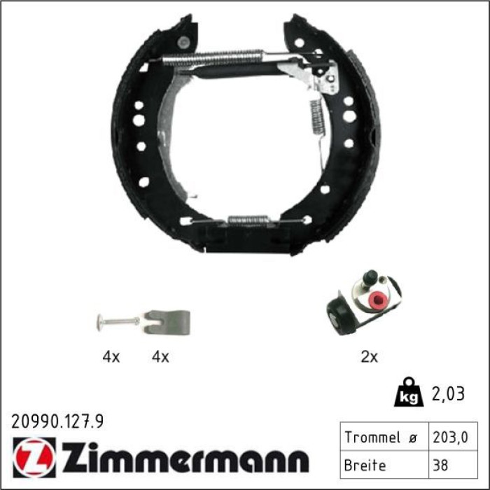 ZIMMERMANN Bremsbacken 20990.127.9 ZIMMERMANN Bremsbacken 20990.127.9