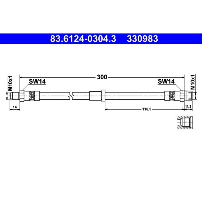 ATE Bremsschlauch 83.6124-0304.3 ATE Bremsschlauch 83.6124-0304.3