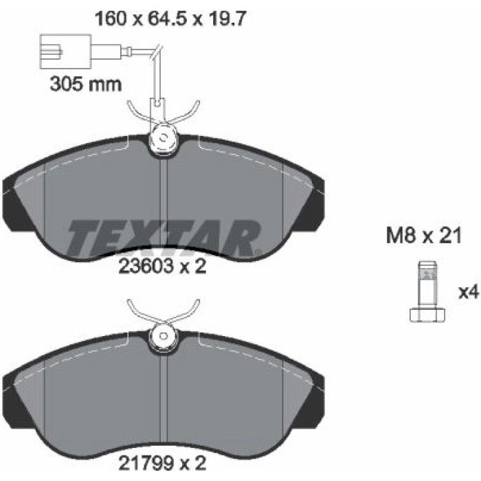 Textar Bremsbelagsatz 2360301 Textar Bremsbelagsatz 2360301