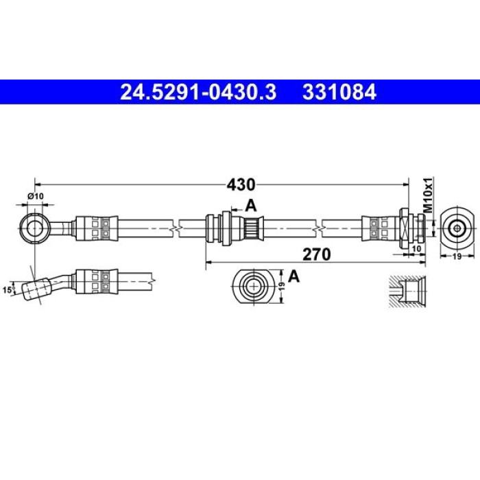 ATE Bremsschlauch 24.5291-0430.3 ATE Bremsschlauch 24.5291-0430.3