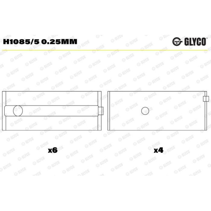 GLYCO Kurbelwellenlager H1085/5 0.25mm