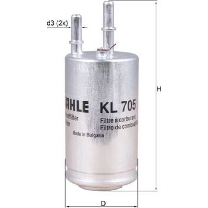 MAHLE Kraftstofffilter KL 705 MAHLE Kraftstofffilter KL 705