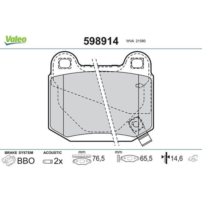 Valeo Bremsbelagsatz 598914 Valeo Bremsbelagsatz 598914