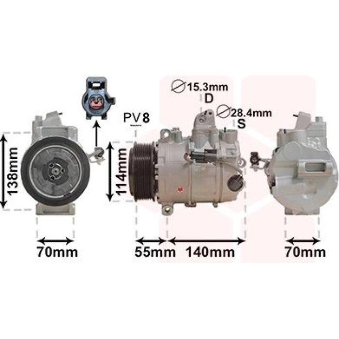 Van Wezel Klimakompressor 0200K187 Van Wezel Klimakompressor 0200K187
