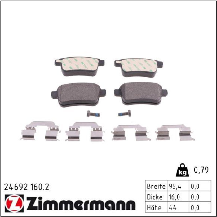 ZIMMERMANN Bremsbeläge 24692.160.2 ZIMMERMANN Bremsbeläge 24692.160.2