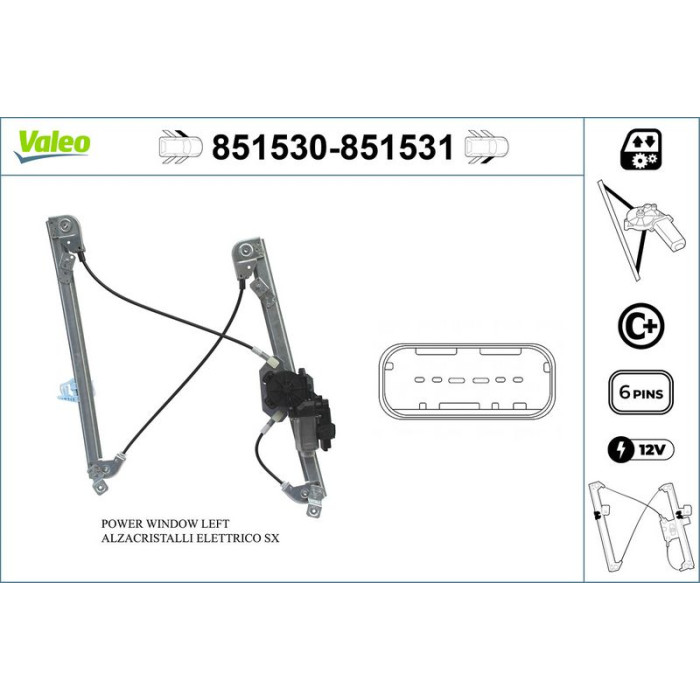 Valeo Fensterheber 851531 Valeo Fensterheber 851531