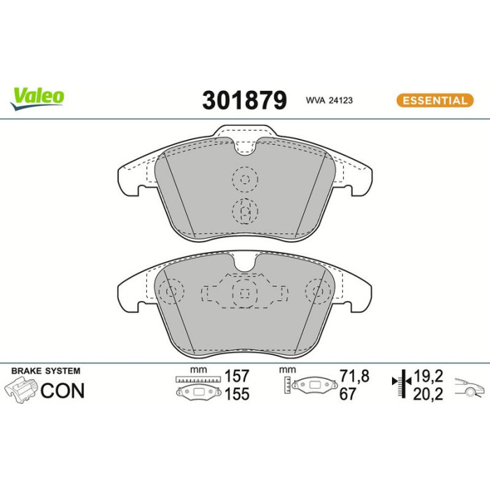 Valeo Bremsbelagsatz 301879 Valeo Bremsbelagsatz 301879