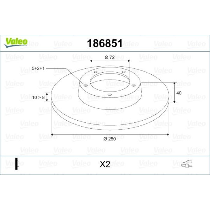 Valeo Bremsscheibe 186851 Valeo Bremsscheibe 186851