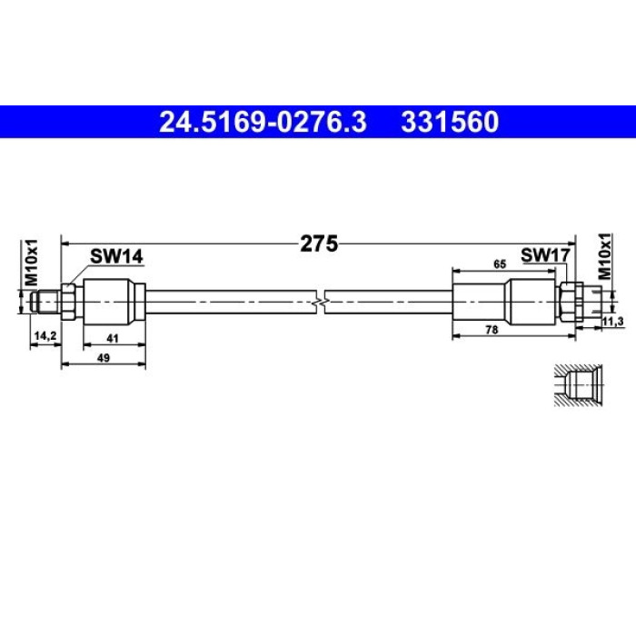 ATE Bremsschlauch 24.5169-0276.3 ATE Bremsschlauch 24.5169-0276.3