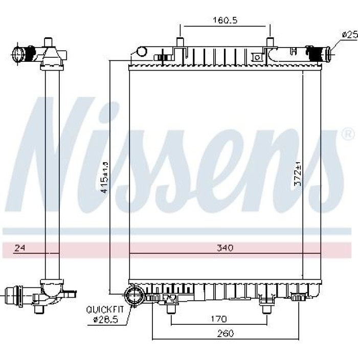 Nissens Wasserkühler PKW 636016 Nissens Wasserkühler PKW 636016