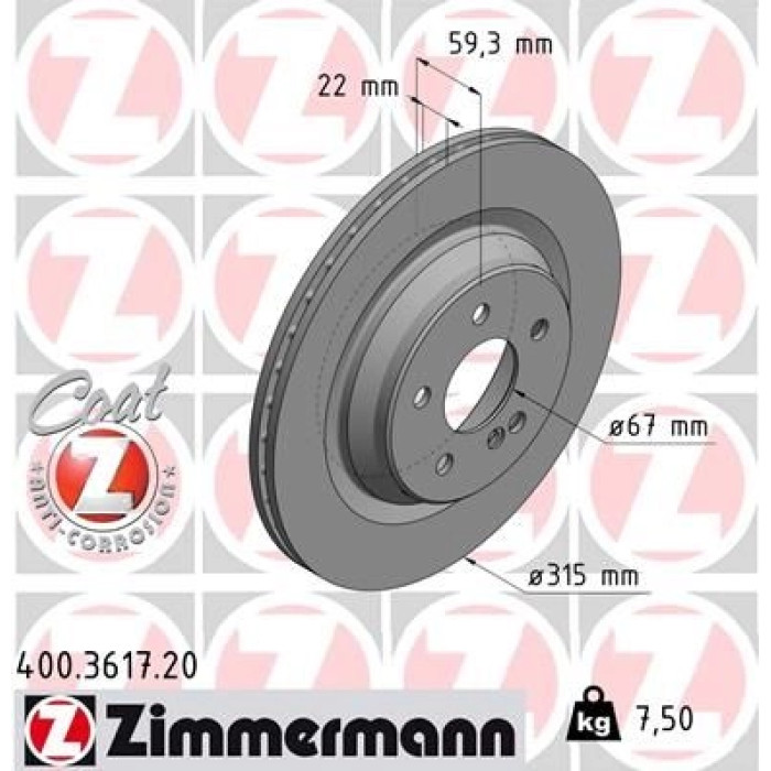 Zimmermann Bremsscheibe 400.3617.20 Zimmermann Bremsscheibe 400.3617.20