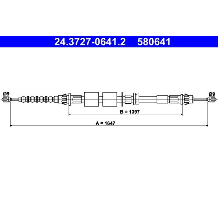 ATE Handbremsseil 24.3727-0641.2 ATE Handbremsseil 24.3727-0641.2